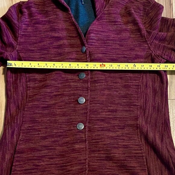 Kuhl Isla Long Hoody Jacket Red Burnt Sierra Wool Blend Fleece, Size XL - Picture 9 of 10